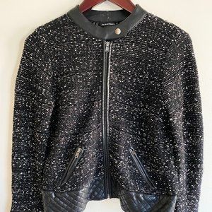 Club Monaco Salt + Pepper Tweed Sweater Jacket